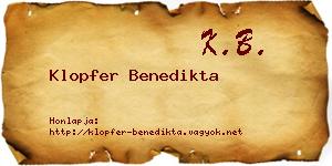 Klopfer Benedikta névjegykártya